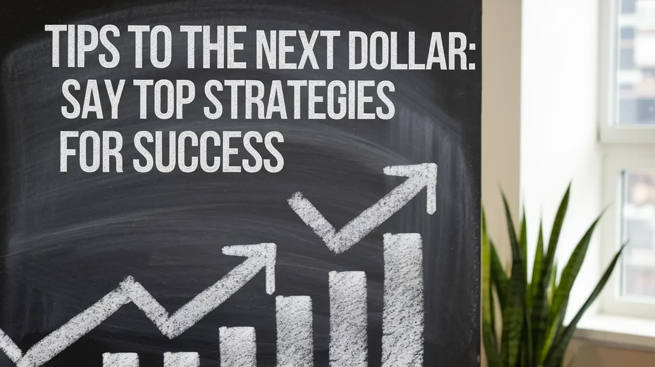 Tips to the Next Dollar Say Top Strategies for Success create real image